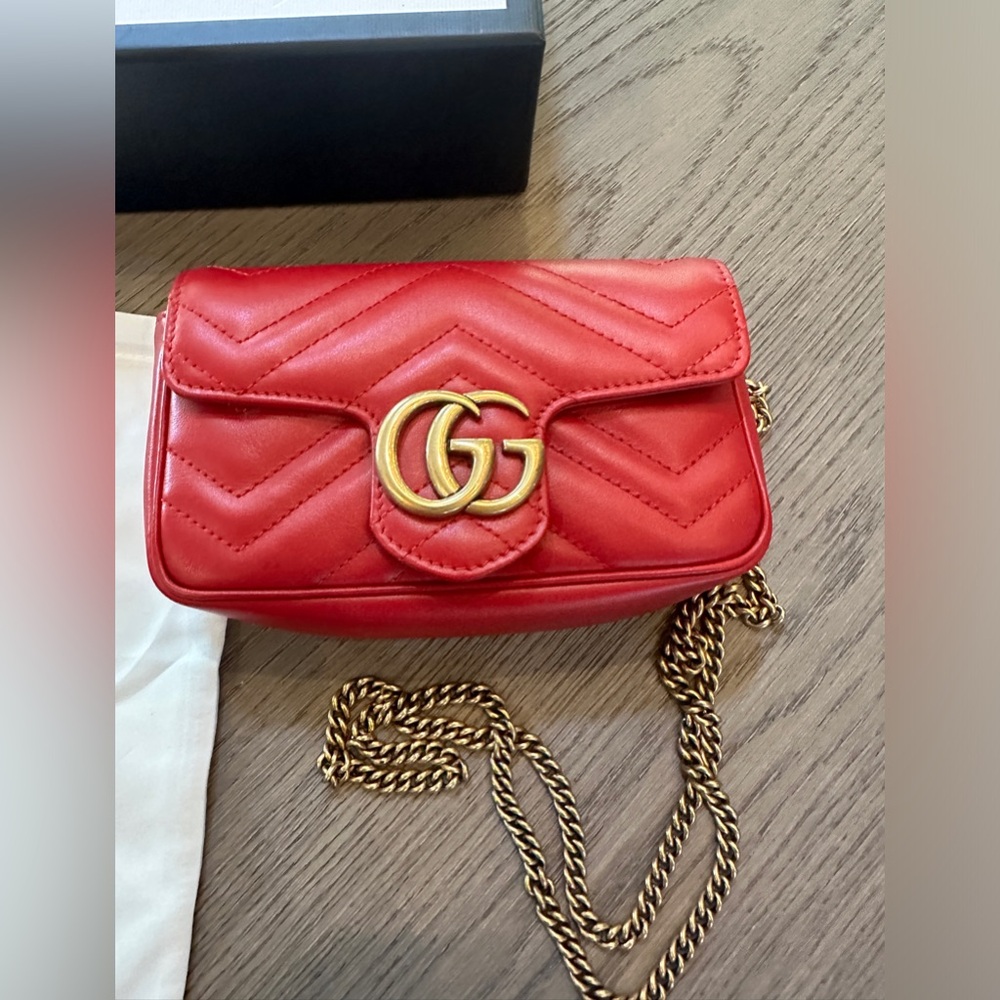 GG MARMONT SUPER MINI BAG - Red